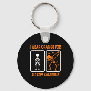 Skelet I Draag Sinaasappel voor RSD CRPS Awareness Sleutelhanger
