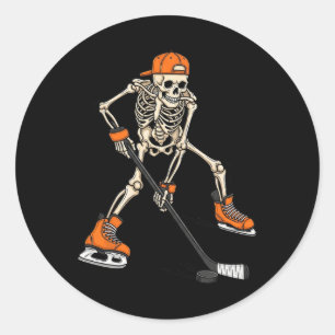 Skelet IJshockey Halloween Kostuum Cadeau Voor Man Ronde Sticker