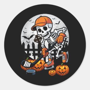 Skelet ijshockey Halloween kostuum mannen jongens Ronde Sticker