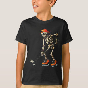 Skelet IJshockey Halloween Kostuum Mannen Jongens T-shirt