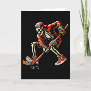 Skelet ijshockeyspeler Cool Halloween-kostuum Kaart
