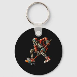 Skelet ijshockeyspeler Cool Halloween-kostuum Sleutelhanger