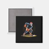 Skelet ijshockeyspeler Funny Skater Design Magneet (Voorkant / Achterkant)