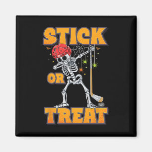 Skelet ijshockeyspeler Halloween kostuum jongens  Magneet