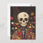 Skelet in de bloemen briefkaart (Voorkant / Achterkant)