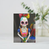 Skelet in de drukker briefkaart (Staand voorkant)