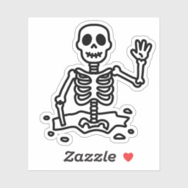 Skelet in de grond sticker