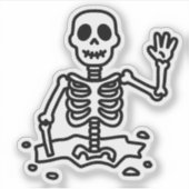 Skelet in de grond sticker (Voorkant)