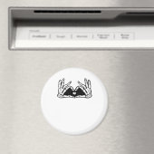 Skelet in de handen van een hart magneet (Insitu (Vaatwasser))