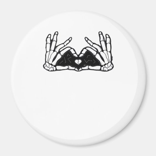 Skelet in de handen van een hart magneet (Voorkant)