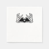 Skelet in de handen van een hart servet (Voorkant)