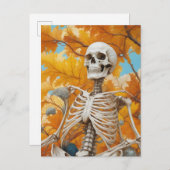 Skelet in de herfst briefkaart (Voorkant / Achterkant)