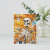 Skelet in de herfst briefkaart (Staand voorkant)