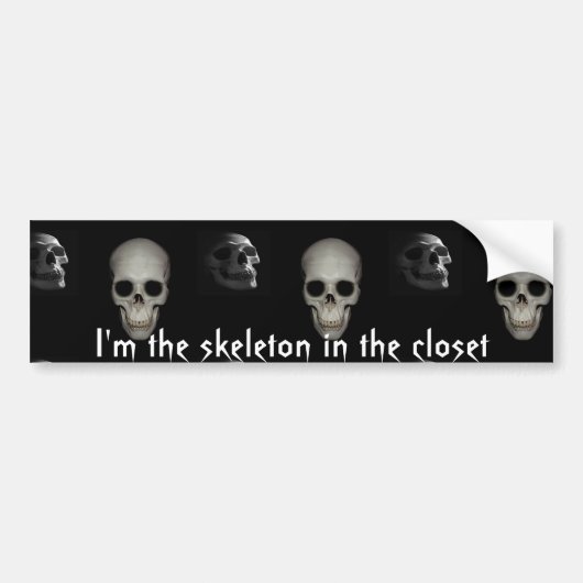 Skelet in de Kast Aangepast Bumpersticker (Voorkant)