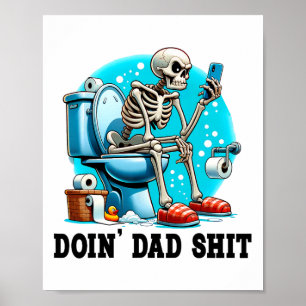 Skelet in de wc doen vader grappige vaders d poster