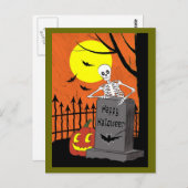 Skelet in een begraafplaats briefkaart (Voorkant / Achterkant)