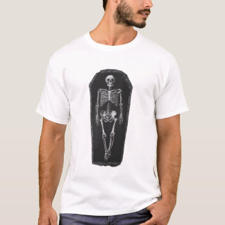 Skelet in een doodskist t-shirt