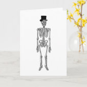 Skelet in een hoge hoed kaart (Gele Bloem)