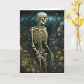 Skelet in een nachttuin Alle gelegenheden Kaart (Gele Bloem)