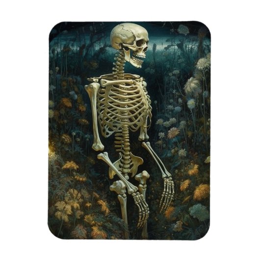 Skelet in een nachttuin Alle gelegenheden Magneet (Verticaal)