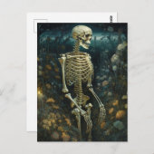 Skelet in een nachttuin briefkaart (Voorkant / Achterkant)