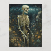 Skelet in een nachttuin briefkaart (Voorkant)