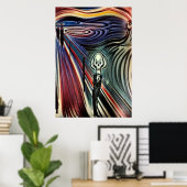 Skelet in een pak | AI Art Poster (Thuiskantoor)