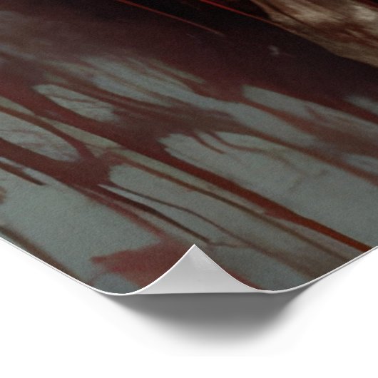 Skelet in een Rode Kaap met Bloemen Poster (Hoek)