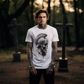 Skelet in een Romeinse helm T-shirt