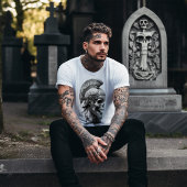 Skelet in een Romeinse helm T-shirt