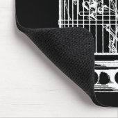 Skelet in een vogelkooi muismat (Hoek)