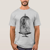Skelet in een vogelkooi t-shirt (Voorkant)