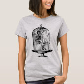 Skelet in een vogelkooi t-shirt (Voorkant)