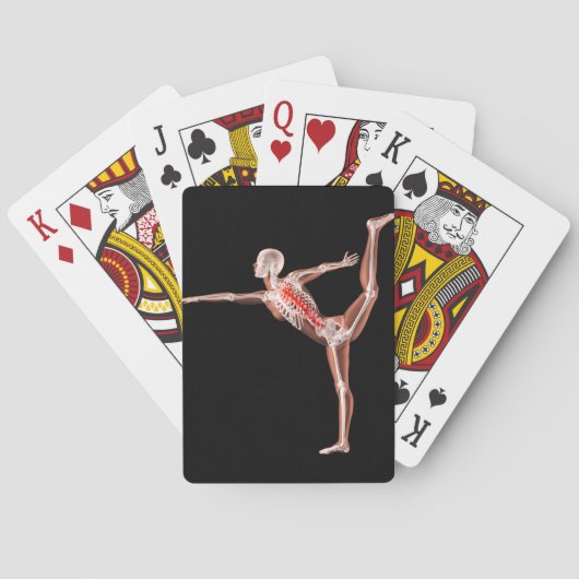 Skelet in een yoga pose speelkaarten (Achterkant)