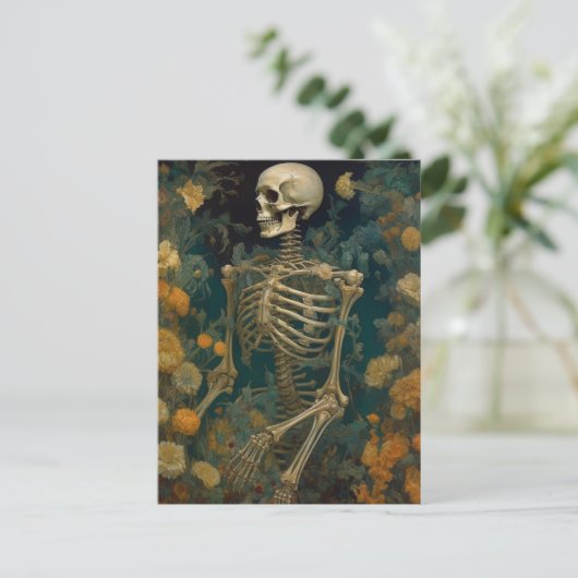 Skelet in het Flowers Briefkaart (Staand voorkant)