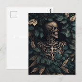Skelet in het groene blad briefkaart (Voorkant / Achterkant)