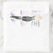 Skelet in je kast rechthoekige sticker (Tas)