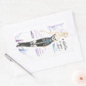 Skelet in je kast rechthoekige sticker (Envelop)