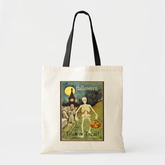 Skelet in Kerkhof Trick or Treat Tas (Voorkant)