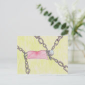skelet in kettingen briefkaart (Staand voorkant)