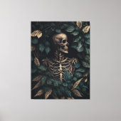 Skelet in Planten Canvas Afdruk (Voorkant)
