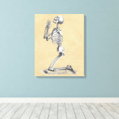 Skelet in Prayer Canvas Afdruk (Insitu (Houten vloer))