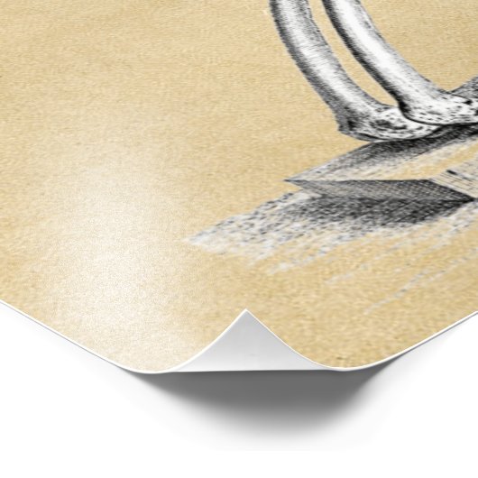 Skelet in Prayer Foto Afdruk (Hoek)