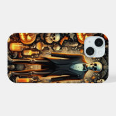 Skelet in Tuxedo, Pompoenen, Potions iPhone 15 Case (Achterkant horizontaal)