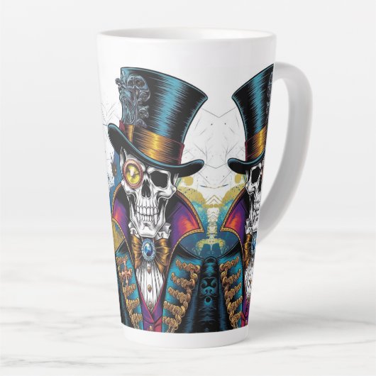 Skelet in Victoriaans elegantie Latte Mok (Rechterhoek)