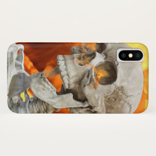 skelet in vlammen Case-Mate iPhone case (Achterkant (horizontaal))