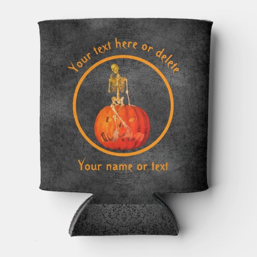 Skelet Jack- O'-Lantern gepersonaliseerd Blikjeskoeler (Voorkant)