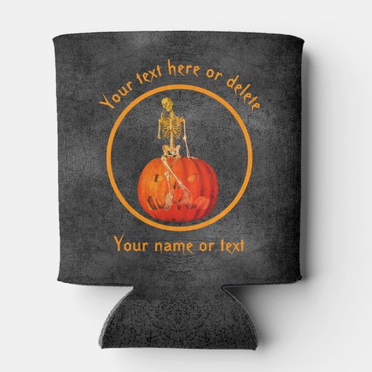 Skelet Jack- O'-Lantern gepersonaliseerd Blikjeskoeler (Achterkant)