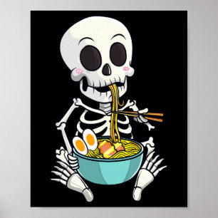 Skelet Japanse Ramen Noodles Anime Halloween Co Poster