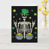 Skelet Kabouter St. Patrick's Dag Klaver Klaver Kaart (Gele Bloem)